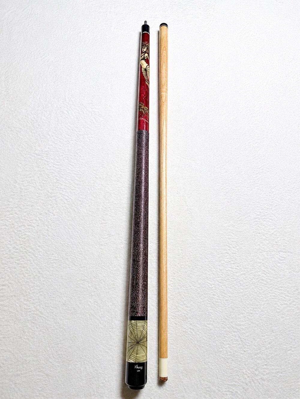 VIKING Pool Cue - K13 - ARTIST SIGNED FEATHERS & LEATHER 1997 Never Played With